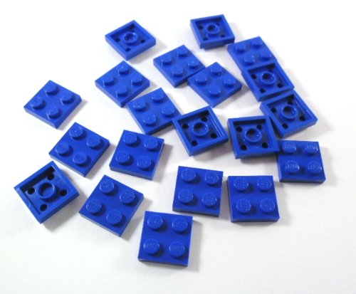 20 Stück LEGO "Platte 2x2 Noppen" in Blau. von LEGO