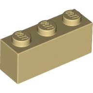 20 Stück LEGO "Stein 1x3 Noppen" in Beige. von LEGO