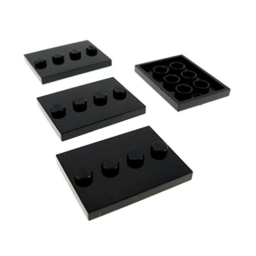 4 x Lego System Bau Platte schwarz 3 x 4 Fliese mit 4 Noppen in der Mitte Figur Base Stand 88646 4 x Lego System Bau Platte schwarz 3 x 4 Fliese mit 4 Noppen in der Mitte Figur Base Stand 88646 von LEGO