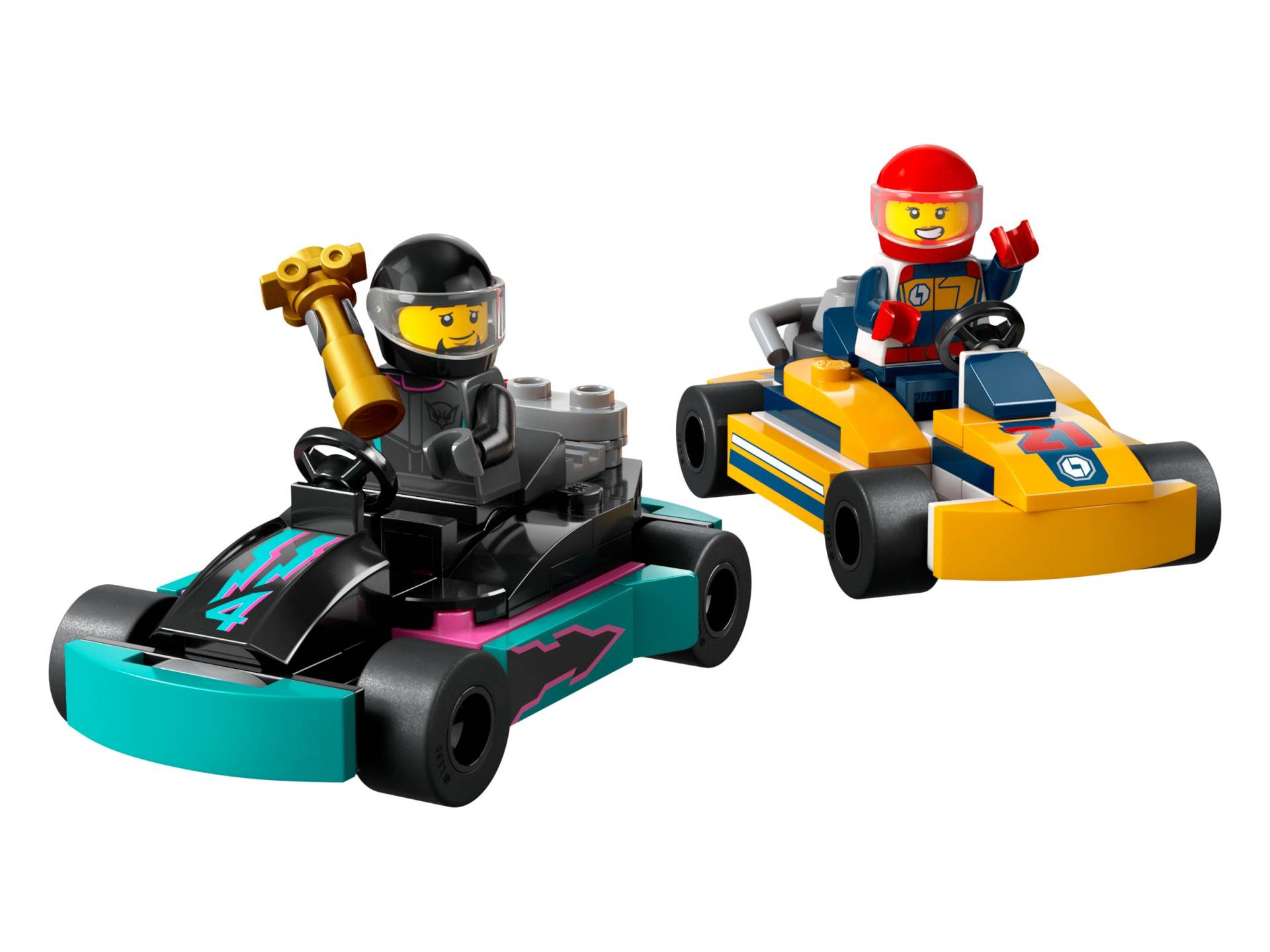 Go-Karts mit Rennfahrern von LEGO