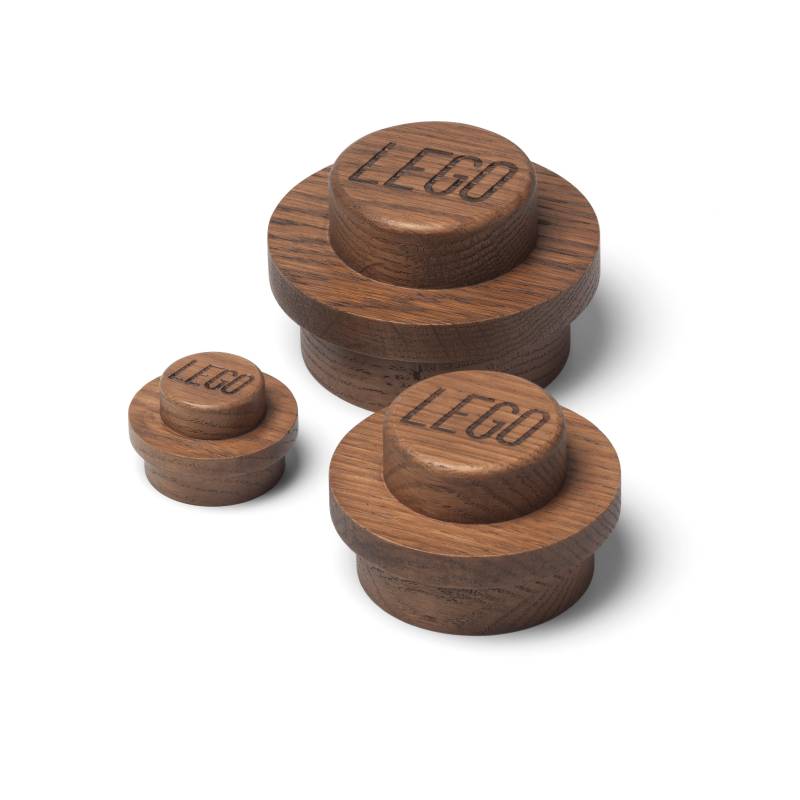 Holzaufhänger-Set aus dunklem Eichenholz von LEGO