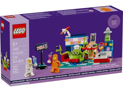LEGO® 40687 Alien-Diner – Bauset für Kinder ab 6 Jahren – mit Astronauten-Minifiguren, Küche & Diner – fantasievolles Weltraumspiel – 239 Teile – Geschenkidee für kleine Raumfahrer von LEGO