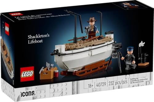 LEGO® Icons 40729 Shackletons Rettungsboot | Modellbausatz für Erwachsene | Mit Shackleton & Hurley Minifiguren | Geschenkidee | 232 Teile | Historisches Sammlerset von LEGO