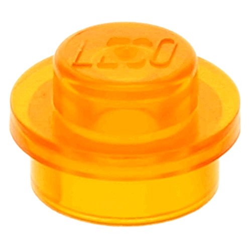 LEGO 100 x Platte, Rund 1 x 1 gerade Seite Transparent Orange von LEGO