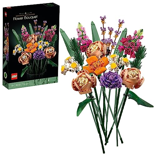 LEGO Icons Blumenstrauß, Künstliche Blumen, Set für Erwachsene, Home Deko, Geschenk-Idee für Frauen, Männer, Sie & Ihn, Ehefrau oder Ehemann, Wohnaccessoires, Botanische Sammlung 10280 von LEGO