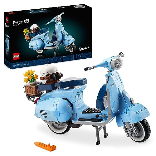 LEGO Icons Vespa 125, Motorrad-Modell zum Bauen, Vintage Roller aus Italien, Modellbausatz für Erwachsene, Austellungsstück als Zimmer-Deko, Geschenke für Frauen und Männer, 10298 von LEGO