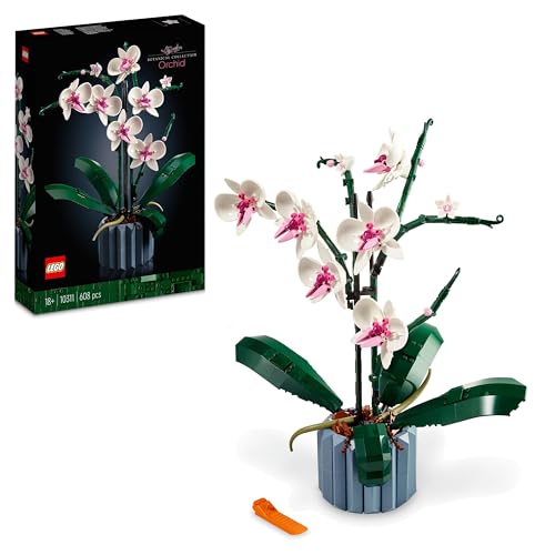 LEGO Botanicals Orchidee - Kunstblumen Set mit weißen und rosa Blumen - Modellbauset für Erwachsene - Home und Zimmer-Deko - Botanik Kollektion - Geschenke für Frauen und Männer 10311 von LEGO