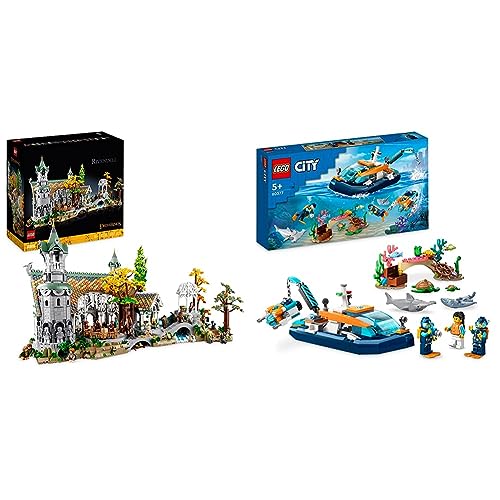 LEGO 10316 Icons Der Herr der Ringe & 60377 City Meeresforscher-Boot Spielzeug von LEGO