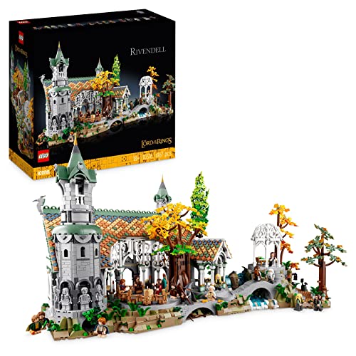 LEGO Icons 10316 Der Herr der Ringe: Bruchtal, Vatertagsgeschenk für Papa, großes Spielset für Erwachsene mit dem Tal von Mittelerde und 15 Minifiguren zum Sammeln von LEGO