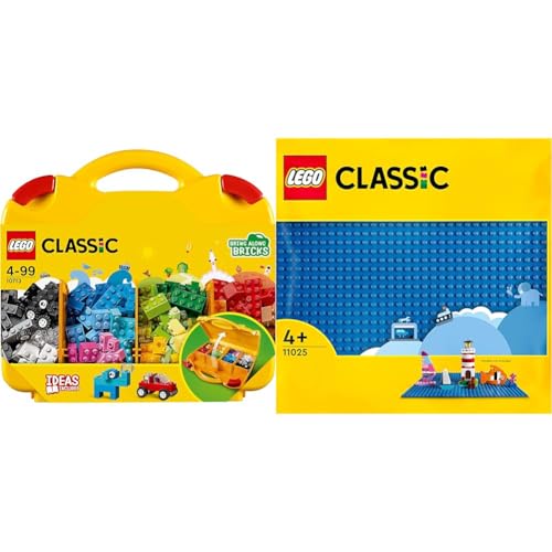 LEGO 10713 Classic Bausteine Starterkoffer – Kinderspielzeug für Mädchen und Jungen ab 4 Jahren & 11025 Classic Blaue Bauplatte, quadratische Grundplatte mit 32x32 Noppen als Basis für Konstruktionen LEGO 10713 Classic Bausteine Starterkoffer – Kinderspielzeug für Mädchen und Jungen ab 4 Jahren & 11025 Classic Blaue Bauplatte, quadratische Grundplatte mit 32x32 Noppen als Basis für Konstruktionen von LEGO
