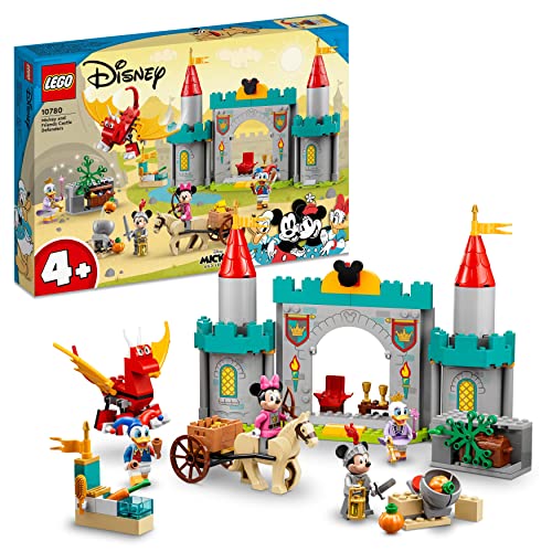 LEGO 10780 Disney Mickys Burgabenteuer, Spielzeug-Schloss zum Bauen, inkl. 4 Micky Maus Figuren, darunter Daisy, Donald Duck, Micky und Minnie Maus, Geschenk für Kinder, Mädchen und Jungen ab 4 Jahre von LEGO