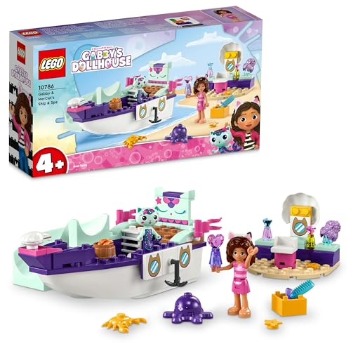 LEGO Gabby's Dollhouse Gabby & Meerkatze Schiff & Spa Boot Set mit Schönheitssalon, Puppenhaus mit Figuren und Zubehör, Spielset für Mädchen, Jungen, Kinder ab 4 Jahren 10786 von LEGO