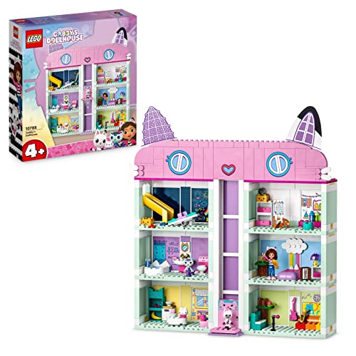 Lego 10788 Gabby's Dollhouse Spielzeug-Set, 8 Zimmer & 4 Etagen Gabbys Puppenhaus Spielzeug mit Pandi, Meerkatz, Kuchi Figuren und Zubehör, Geschenk für Mädchen ab 4 Jahren, Jungen und Kinder Lego 10788 Gabby's Dollhouse Spielzeug-Set, 8 Zimmer & 4 Etagen Gabbys Puppenhaus Spielzeug mit Pandi, Meerkatz, Kuchi Figuren und Zubehör, Geschenk für Mädchen ab 4 Jahren, Jungen und Kinder von LEGO