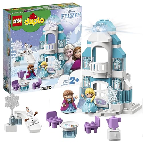LEGO 10899 DUPLO Princess Frozen Elsas Eispalast, Bauset mit einem Leuchtstein, Prinzessin ELSA und Anna Mini-Puppen sowie Schneemann Figur, Spielzeuge für Jungen und Mädchen ab 2 Jahren von LEGO