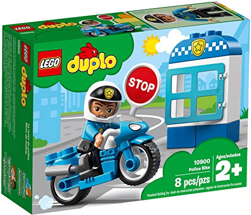 LEGO 10900 DUPLO Polizeimotorrad, Polizei Spielzeug ab 2 Jahre mit Motorrad und Polizistenfigur, Bausteine für Kleinkinder von LEGO