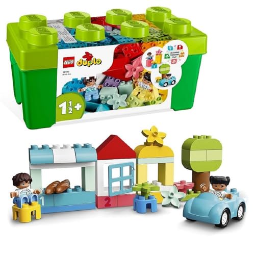 LEGO DUPLO Steinebox - Montessori Spielzeug für Jungen und Mädchen ab 1 Jahr - Lernspielzeug mit bunten Zahlensteinen, einem Auto, 2 Minifiguren und Aufbewahrung - Geschenk für Kleinkinder 10913 von LEGO