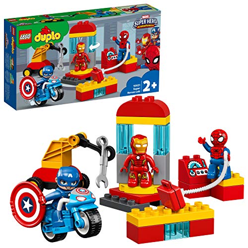 LEGO 10921 DUPLO Super Heroes Marvel Iron Mans Labor-Treffpunkt, Kinderspielzeug ab 2 Jahre mit Figuren von Spider-Man und Captain America von LEGO