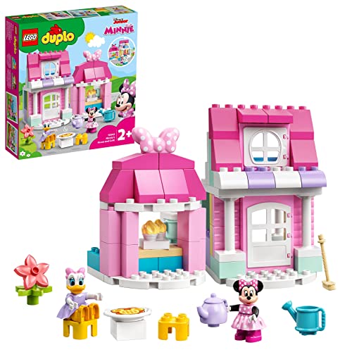 LEGO 10942 DUPLO Disney Minnies Haus mit Café, Minnie Mouse Spielzeug zum Bauen für Mädchen und Jungen ab 2 Jahren, Kinderspielzeug mit Puppenhaus von LEGO