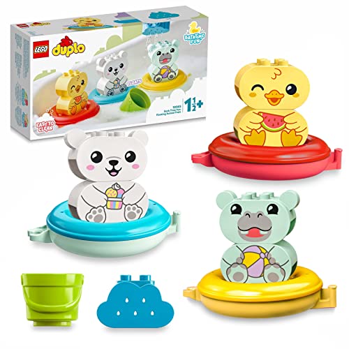 LEGO DUPLO Badewannenspaß: Schwimmender Tierzug - Badespielzeug für Kleinkinder - Motorikspielzeug für Jungen und Mädchen ab 1 Jahr - mit Nilpferd, Ente und Eisbär Minifiguren - Kinder Geschenk 10965 von LEGO