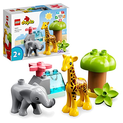 LEGO 10971 DUPLO Wilde Tiere Afrikas, Lernspielzeug für Jungen und Mädchen ab 2 Jahre, Spielzeug-Set für Kleinkinder mit Tierfiguren und Spielmatte von LEGO