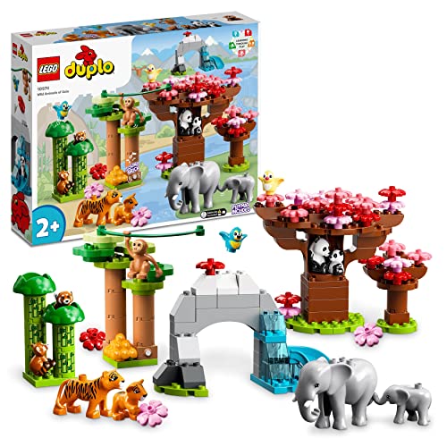 LEGO 10974 DUPLO Wilde Tiere Asiens Spielzeug-Set mit Sound, mit Tierfiguren und Steine für Kleinkinder von 2-5 Jahren mit Spielmatte von LEGO