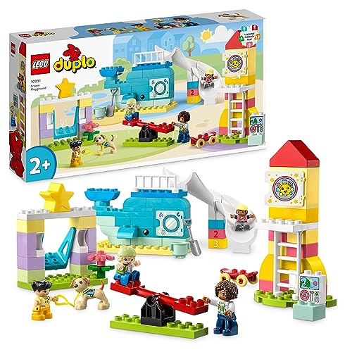 LEGO DUPLO Traumspielplatz Set, Konstruktionsspielzeug für Kinder ab 2 Jahren mit Wal- und Raketengerüste und Figuren, hilft Kleinkindern, Buchstaben, Zahlen und Farben mit Steinen zu Lernen 10991 LEGO DUPLO Traumspielplatz Set, Konstruktionsspielzeug für Kinder ab 2 Jahren mit Wal- und Raketengerüste und Figuren, hilft Kleinkindern, Buchstaben, Zahlen und Farben mit Steinen zu Lernen 10991 von LEGO