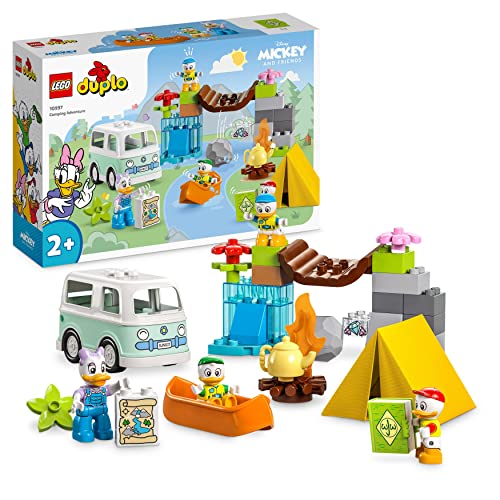 LEGO DUPLO Disney Mickey and Friends Camping-Abenteuer Set mit Wohnmobil, Kanu und Daisy Duck Figur, Bauspielzeug Geschenk für Kleinkinder ab 2 Jahren, Mädchen und Jungen 10997 von LEGO