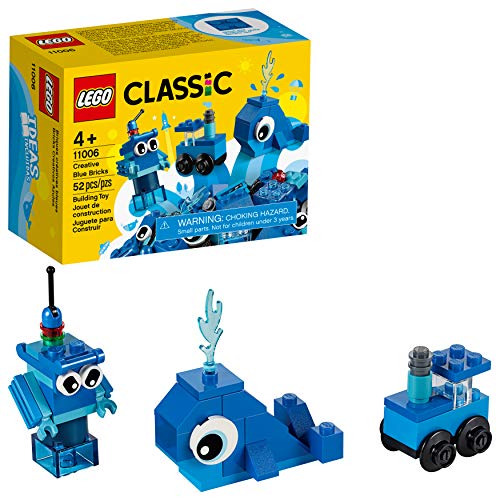 LEGO 11006 Classic Blaues Kreativ-Set, kreatives Spielzeug ab 4 Jahren mit Spielzeug-Wal, Zug, Roboter, Geschenk für Kinder Steine-Box mit Bausteinen LEGO 11006 Classic Blaues Kreativ-Set, kreatives Spielzeug ab 4 Jahren mit Spielzeug-Wal, Zug, Roboter, Geschenk für Kinder Steine-Box mit Bausteinen von LEGO