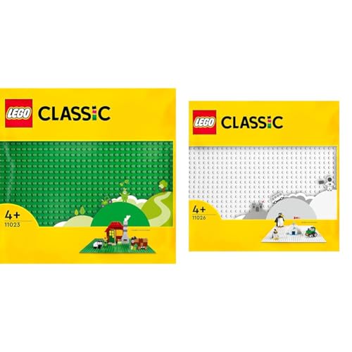 LEGO 11023 Classic Grüne Bauplatte, quadratische Grundplatte mit 32x32 Noppen als Basis für Konstruktionen und für weitere Sets & 11026 Classic Weiße Bauplatte mit 32x32 Noppen LEGO 11023 Classic Grüne Bauplatte, quadratische Grundplatte mit 32x32 Noppen als Basis für Konstruktionen und für weitere Sets & 11026 Classic Weiße Bauplatte mit 32x32 Noppen von LEGO