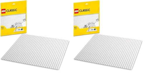 LEGO 11026 Classic Weiße Bauplatte, quadratische Grundplatte mit 32x32 Noppen als Basis Sets, Konstruktionsspielzeug (Packung mit 2) von LEGO
