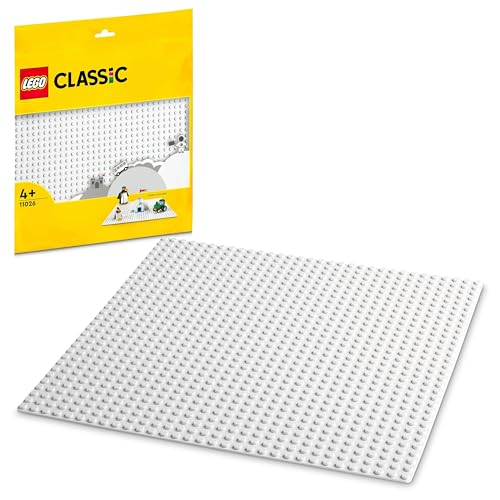 LEGO Classic Weiße Bauplatte, quadratische Grundplatte mit 32x32 Noppen als Basis Sets, Konstruktionsspielzeug 11026 von LEGO