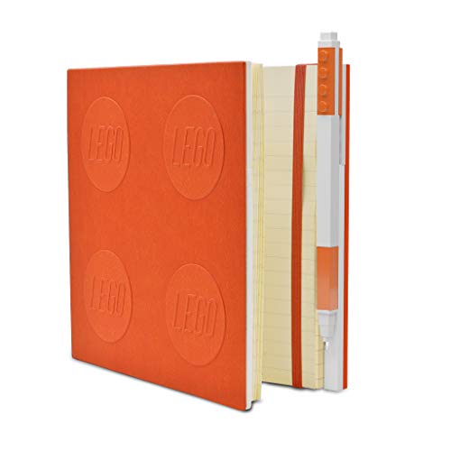 LEGO 1105452440 Set Notebook und Stift Orange 16X16X2,5 cm, Mehrfarbig von IQ