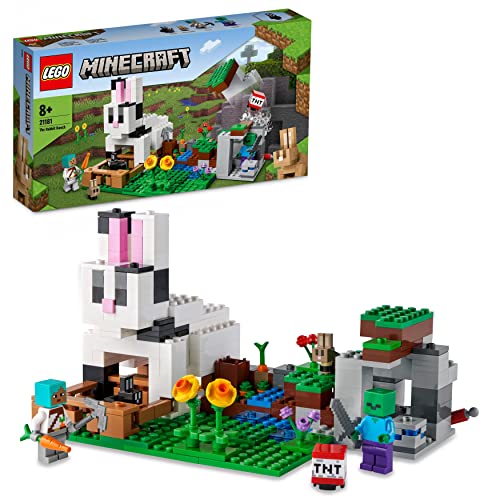 LEGO 21181 Minecraft Die Kaninchenranch, Bauernhof-Spielzeug für Jungen und Mädchen ab 8 Jahren mit Zähmer, Zombie und Tieren von LEGO