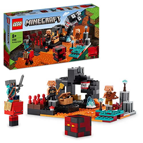 LEGO 21185 Minecraft Die Netherbastion Set, Action-Spielzeug mit Waffen, Rüstungen und 5 Charakteren, inkl. Piglin-Figur, Geburtstagsgeschenk für Jungen und Mädchen ab 8 Jahren von LEGO