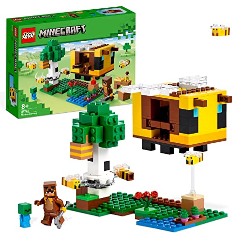LEGO 21241 Minecraft Das Bienenhäuschen, Farm-Spielzeug mit baubarem Haus, Baby-Zombie und Tier-Figuren, Geburtstagsgeschenk für Jungen und Mädchen von LEGO