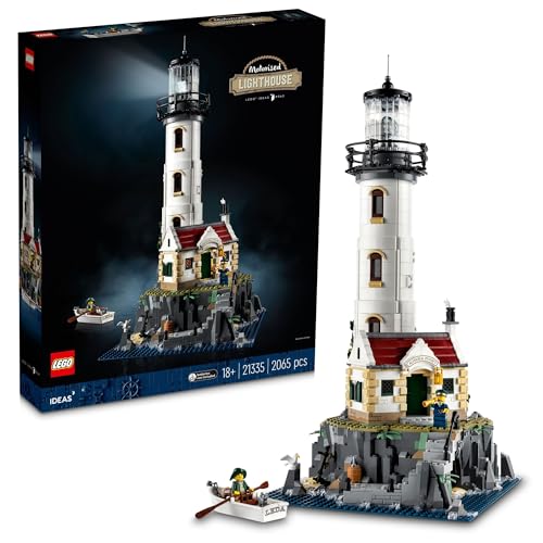 LEGO 21335 Ideen Der motorisierte Leuchtturm, Modell zum Aufbau, Geschenkidee, Heimdekoration, mit marinen Minifigurinen, manuelle Aktivität von LEGO