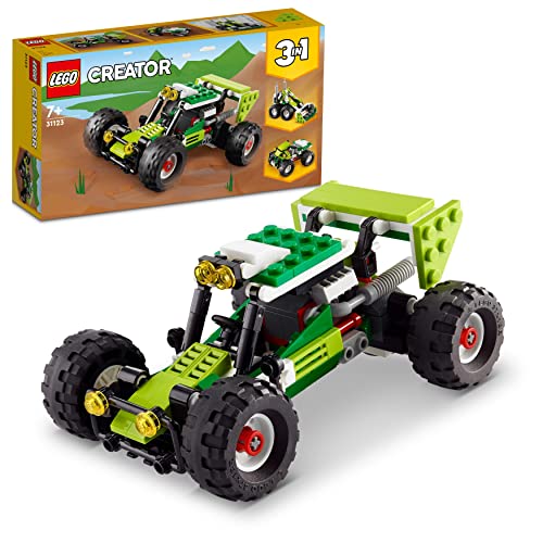 LEGO 31123 Creator 3-in-1 Geländebuggy, Quad, Kompaktlader, Spielzeug-Fahrzeuge für Kinder ab 7 Jahre, Bagger, Spielzeugauto von LEGO