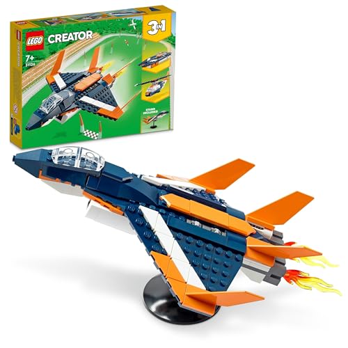 LEGO 31126 Creator 3-in-1 Überschalljet, Flugzeug, Hubschrauber und Boot, 3 Modelle zum Bauen, Spielzeug ab 7 Jahre LEGO 31126 Creator 3-in-1 Überschalljet, Flugzeug, Hubschrauber und Boot, 3 Modelle zum Bauen, Spielzeug ab 7 Jahre von LEGO