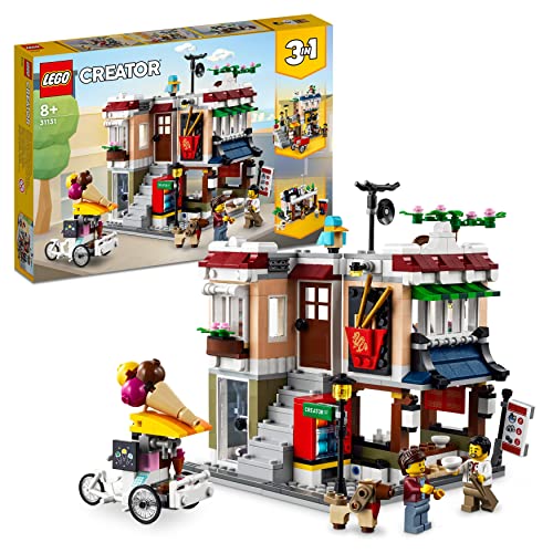 LEGO 31131 Creator Nudelladen, Fahrradladen und Spielhalle, 3in1 Konstruktionsspielzeug für Kinder ab 8 Jahren, Modular Building von LEGO