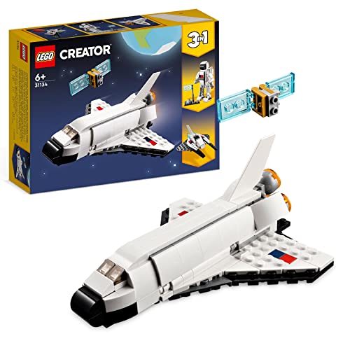 LEGO Creator 3in1 Spaceshuttle Spielzeug zum Astronauten zum Raumschiff, Konstruktionsspielzeug für Kinder, Jungen, Mädchen ab 6 Jahren, kreative Geschenkidee 31134 von LEGO