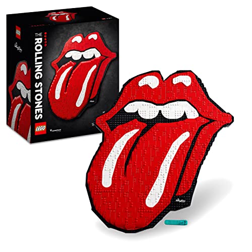 LEGO 31206 Art The Rolling Stones Logo Bastelset für Erwachsene, Geschenk für Männer, Frauen, Ehemann, Ehefrau, Musikfans mit Soundtrack, DIY - Haus oder Büro 3D-Deko, 60-jähriges Jubiläum Sammlerset von LEGO