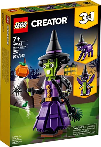 LEGO 40562 Creator 3 in 1 Halloween Limited Edition Mystic Witch Build mit alternativen gruseligen Katze oder Drachen Builds 257 Teile perfekt für Halloween von LEGO