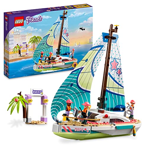 LEGO 41716 Friends Stephanies Segelabenteuer Spielzeug-Segelboot mit 3 Mini-Puppen, Geschenk für Kinder ab 7 Jahren von LEGO