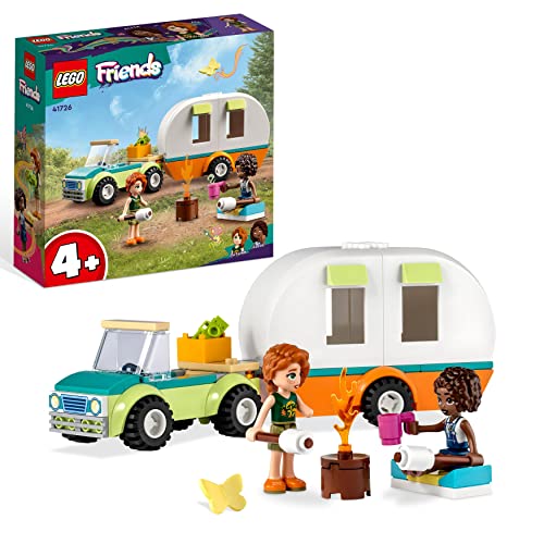 LEGO 41726 Friends Urlaubs-Campingtrip, Wohnmobil-Spielzeug Im Wald Mit Mini-Puppen Autumn Und Aliya, Camping Spielzeugauto Für Mädchen Und Jungen, Charaktere 2023 von LEGO