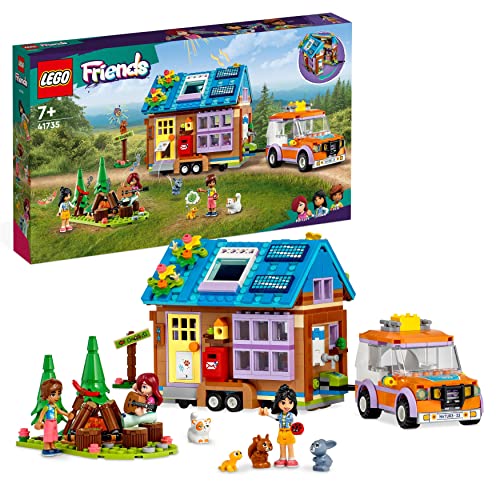 LEGO 41735 Friends Mobiles Haus, Camping-Spielzeug mit Auto, Tieren und Mini-Puppen Leo, Paisley & Liann im Wald, Geschenk zum Geburtstag aus der Serie 2023 von LEGO
