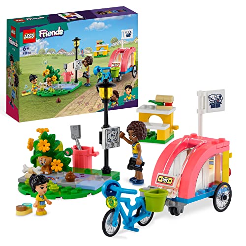 LEGO 41738 Friends Hunde-Rettungsfahrrad, Tierrettung-Spielzeug mit Welpen-Tierfiguren und Mini-Puppen aus 2023 für Kinder ab 6 Jahren, Tier- und Welpen-Pflege von LEGO
