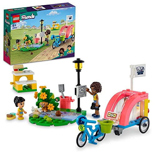 LEGO Friends Hunde-Rettungsfahrrad, Tierrettung-Spielzeug mit Welpen-Tierfiguren und Mini-Puppen aus 2023 für Kinder ab 6 Jahren, Tier- und Welpen-Pflege 41738 von LEGO
