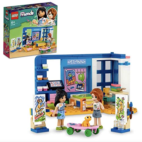 LEGO Friends Lianns Zimmer, Mini-Spielzeug zum Thema Kunst, kleines Geschenk zum Sammeln mit Mini-Puppen Liann, Autumn und Haustierfigur aus der Serie 2023 41739 von LEGO