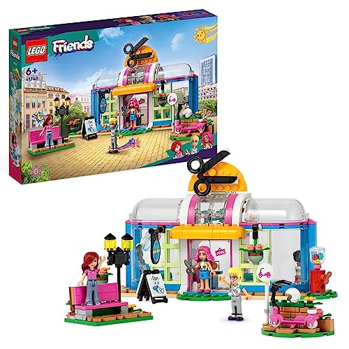 LEGO 41743 Friends Friseursalon Set, Spielzeug-Friseurset für Kinder, Mädchen und Jungen ab 6 Jahren, mit 2023-Figuren inkl. Paisley und Olly Mini-Puppen, kreativ austauschbare Teile von LEGO