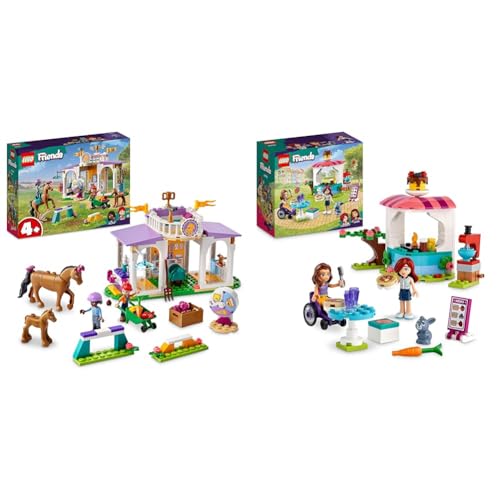 LEGO 41746 Friends Reitschule Set mit 2 Spielzeug-Pferden & 41753 Friends Pfannkuchen-Shop Set von LEGO